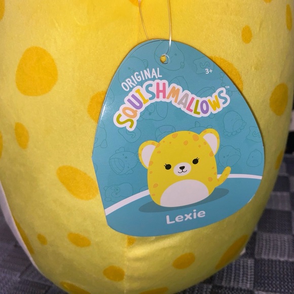 SQUISHMALLOWS LEXIE THE BRIGHT YELLOW CHEETAH PLUSH PILLOW TOY - Picture 4 of 5